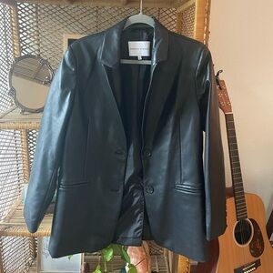 Rebecca Minkoff Black Faux Leather Blazer
